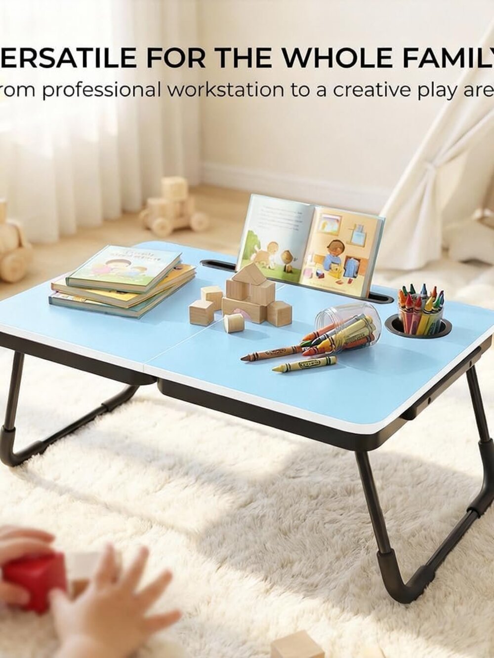 Foldable Laptop Bed Desk for Couch, Sofa - Large Lap Desk Tray Table with Cup Ho - Picture 6 of 6
